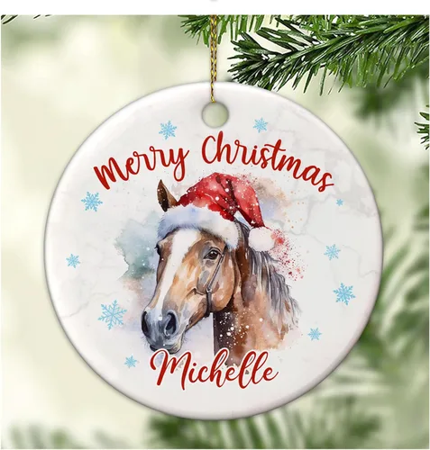 Miniatura 13 de Hyturtle Adorno de Navidad personalizado para amantes de las llamas, adorno de cerámica con nombre personalizado de llama, regalos lindos
