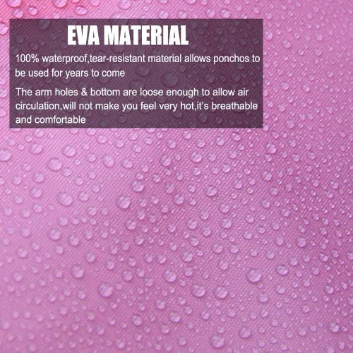 Miniatura 37 de Abrigos de lluvia (paquete de 2) – Ponchos de lluvia reutilizables de EVA para adultos, chaquetas impermeables para hombres y mujeres