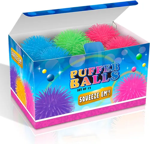 Miniatura 4 de ArtCreativity Bolas infladas, paquete de 12, bolas de alivio del estrés con puntas, suaves y estrujables para niños y adultos, bolas sensoriales
