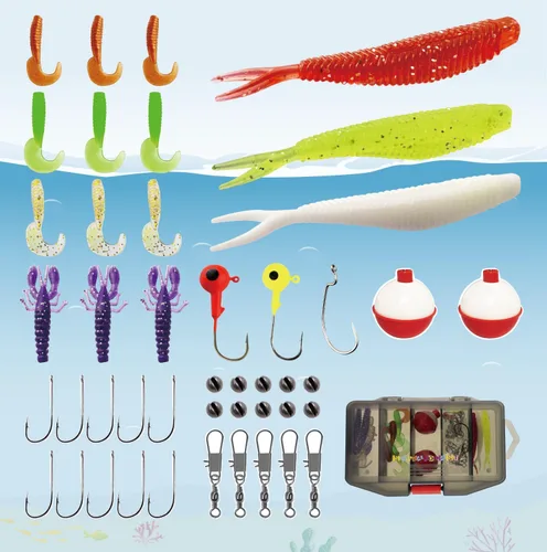 Miniatura 8 de Kids Rod Set, Kids Fishing Rod and Reel Combo and Fishing Net Tackle Box with Fishing Lure Hook and Bag for Girls Beginners, Kids, Youth Anglers