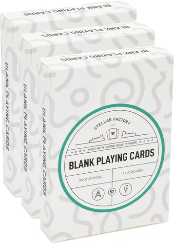 Miniatura 9 de Stellar Factory Cartas de juego en blanco premium (52 piezas) DIY, diseño de juegos, prototipos y tarjetas didácticas, 1 unidad
