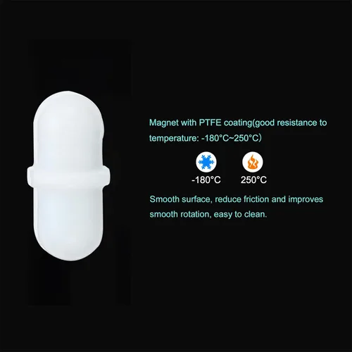 Miniatura 3 de MECCANIXITY Agitador magnético mezclador barra de agitación 0.394 in/0.39 "cilindro forma PTFE recubrimiento imán blanco para laboratorio 10 unids