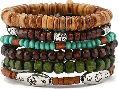 Miniatura 46 de Pulsera Gótica Ajustable de Cuero Trenzado Punk Multicapa de Estilo Grunge, Conjunto de Pulseras Emo con Brazalete de Metal, Envoltura