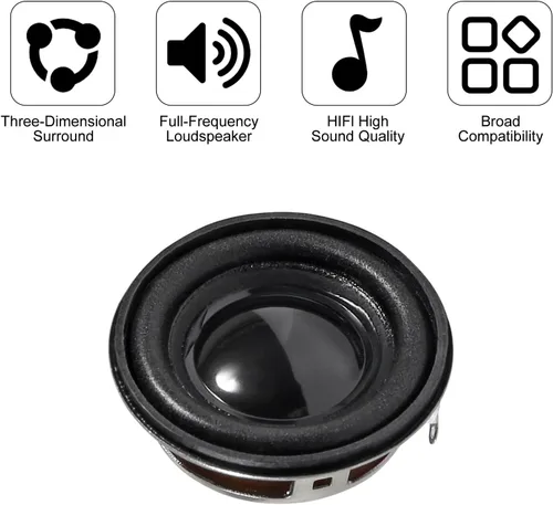 Miniatura 4 de 6 unids 1.5 pulgadas 1.575 in mini altavoces portátiles 4ohm 3W frecuencia completa sonido estéreo pequeño altavoz de alta fidelidad