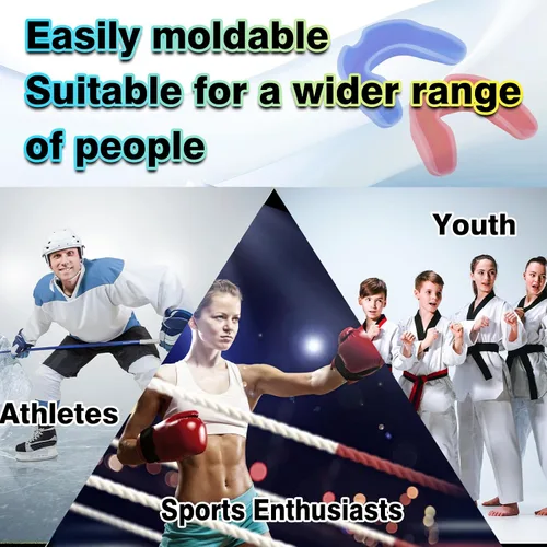 Miniatura 6 de 20 protectores bucales deportivos para chicle para boxeo, baloncesto, fútbol, hockey, karate, baloncesto, rugby, lucha, bandera, karate, fútbol