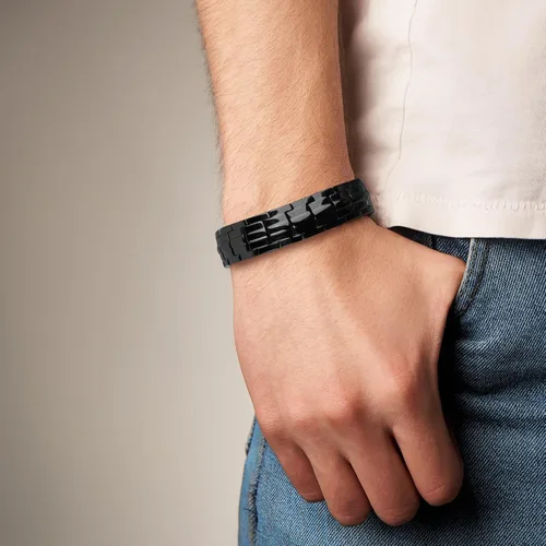 Miniatura 5 de Pulseras magnéticas de cobre para hombre de MagEnergy, pulsera de cobre 99.9% puro con imanes de doble fila, joyería ajustable con herramienta