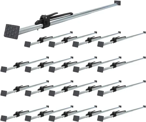 Miniatura 10 de Mytee Products Barra de carga de gato de carga de 86 a 114 pulgadas con tubo de acero cuadrado soldado y patas de goma pivotantes atornilladas