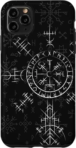 Miniatura 12 de Carcasa celta Vegvísir para iPhone 11, diseño de brújula vikinga, color celta