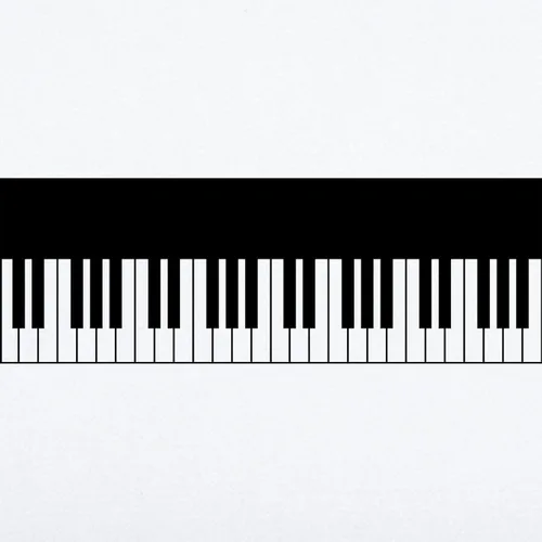 Miniatura 2 de CafePress Calcomanía de pared con llave de piano de 36 x 11 pulgadas, vinilo para pared, reutilizable