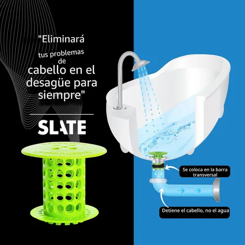 Miniatura 4 de TubShroom Colador Captador de Cabello para Desagüe de Bañera, Verde – Protector de Desagüe y Captador de Cabello para Desagües de Baño, Se Adapta a