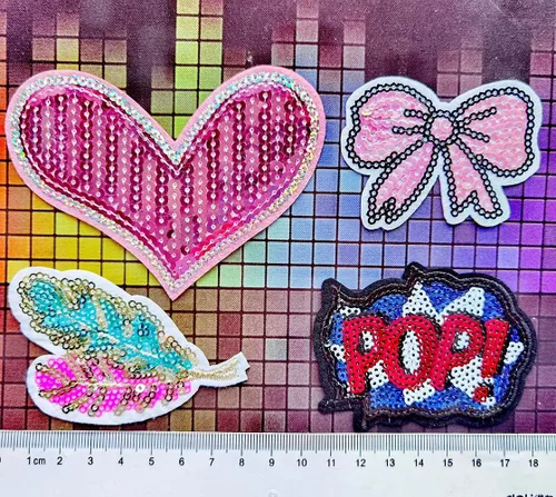 Miniatura 5 de Qingxi Charm Lentejuelas para coser o planchar en parches bordados para ropa, vestido, sombrero, pantalones, zapatos, cortina, decoración de costura