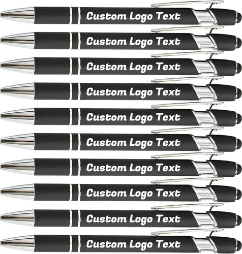 Bolígrafos personalizados con nombre, texto, logotipo, bolígrafo personalizado para eventos de oficina de negocios con lápiz óptico para pantalla