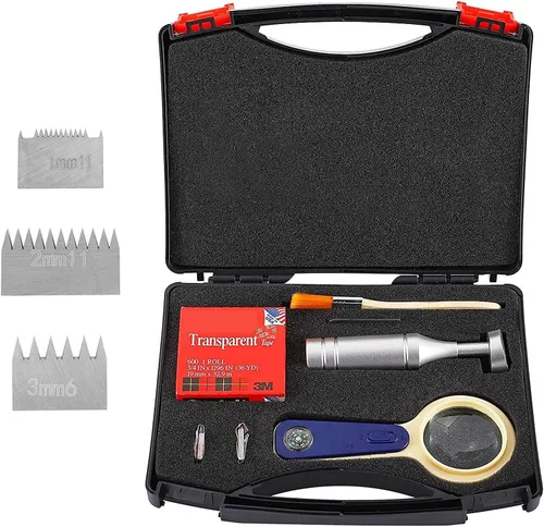 CGOLDENWALL Probador de adhesión de escotilla cruzada Kit de probador de corte cruzado Multi-cuchillas con cuchillas de 0.039 in/0.079 in/0.118 in