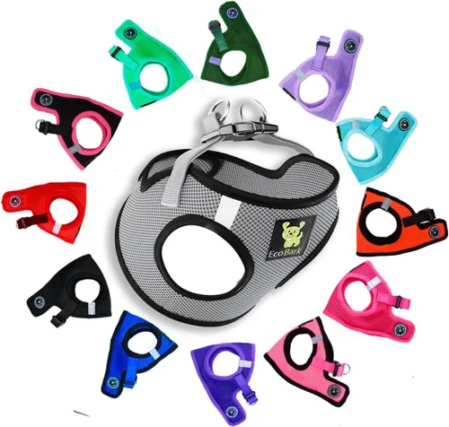 Miniatura 21 de EcoBark Arnés para perro – Arneses ecológicos para perros XXS, XS y pequeños – Chaleco de cuerpo pequeño reflectante y ajustable – Arnés de malla