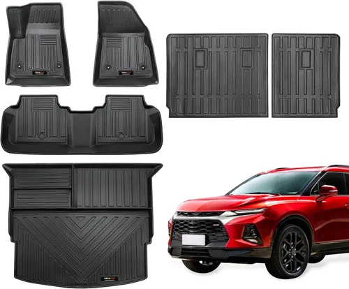 Miniatura 9 de Juego de alfombrillas personalizadas de 2 filas y revestimiento para maletero negro Compatible con 2019 2020 2021 2022 2023 2024 2025 Chevrolet