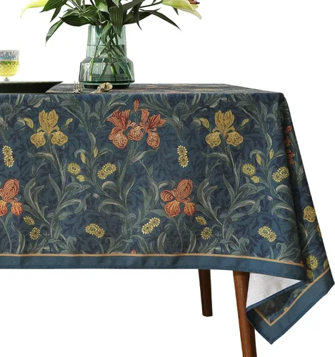 Miniatura 15 de patdrea - Mantel de lino floral, grueso, decorativo y francés para mesas rectangulares o cuadradas, para cocina y comedor, 55 x 79 pulgadas