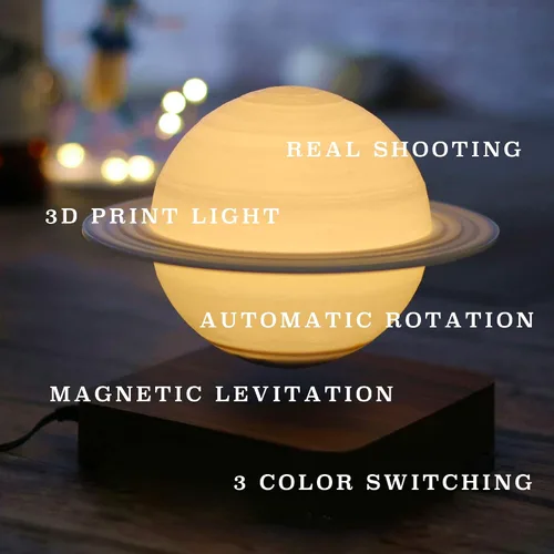 Miniatura 2 de Luz nocturna de luna magnética flotante planeta lámpara interior impresión 3D LED cabecera enfermería regalo creativo lámpara de mesa