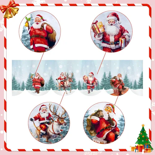 Miniatura 4 de AerWo Bufandas de mantel de Navidad de 79 x 20 pulgadas, decoraciones de Navidad para chimenea, cubierta de chimenea de Navidad de Papá Noel