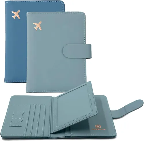 Miniatura 48 de Melsbrinna - Funda para pasaporte, ranuras para tarjetas, bonita funda para pasaporte para mujeres/hombres, resistente al agua con bloqueo RFID