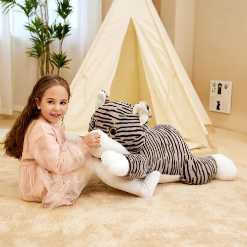 Miniatura 3 de IKASA Animal de Peluche de Gato Rayado Gigante, Juguete de Peluche, Gatito Grande, Juguetes Suaves Jumbo Grandes, 30" Tamaño Enorme Lindo Peluche