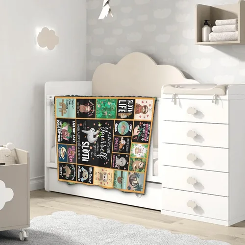 Miniatura 7 de Linda manta de perezoso, regalos lindos de perezosos para niñas, niños y mujeres, decoración de animales de peluche de perezoso, manta ligera