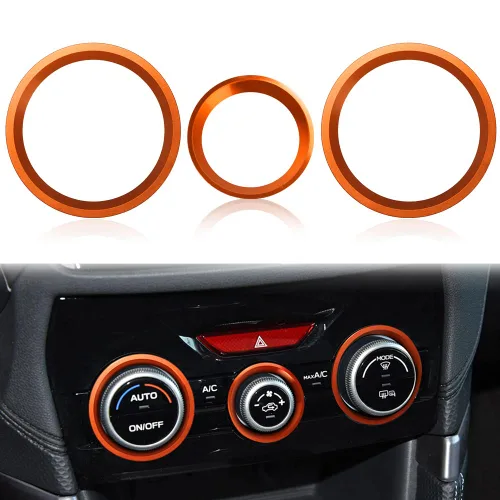 Miniatura 8 de Auovo Cubiertas de Anillo Exterior de Perilla de Control de Clima AC Accesorios para Subaru Forester 2019-2024 / Crosstrek 2018-2022 2023 / Impreza