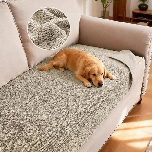 Miniatura 35 de H.VERSAILTEX Funda Antideslizante para Sofá de Mascotas Protector de Cama de Perro de Chenilla Funda de Sofá Gruesa y Suave Apta para Mascotas