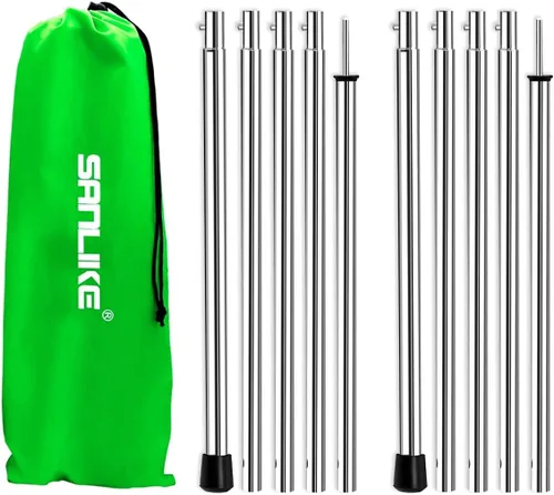 Miniatura 8 de SAN LIKE Postes de Carpa Telescópicos Ajustables y Postes de Lona para Camping, Toldo, Refugio, Mochilero, Senderismo - (Longitud Ajustable - Acero)