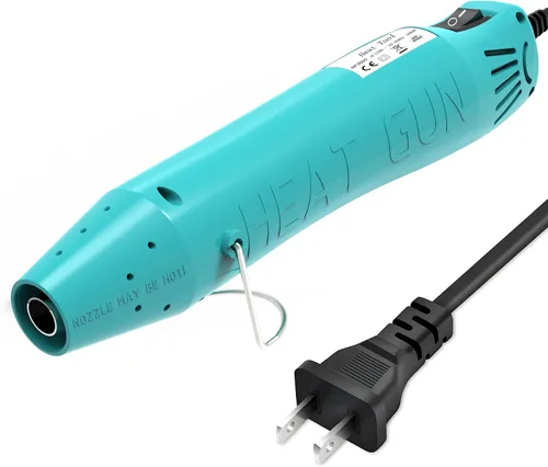 Pistola de calor, mini pistola de calor para tubo termocontraíble, para manualidades DIY, pistola de aire caliente de 300 W con boquilla reflectora,