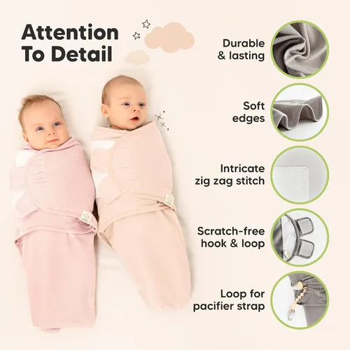 Miniatura 8 de Paquete de 3 pañales orgánicos para recién nacidos, sacos de dormir para bebés de 0 a 3 meses, manta para bebé, manta portátil para recién nacidos