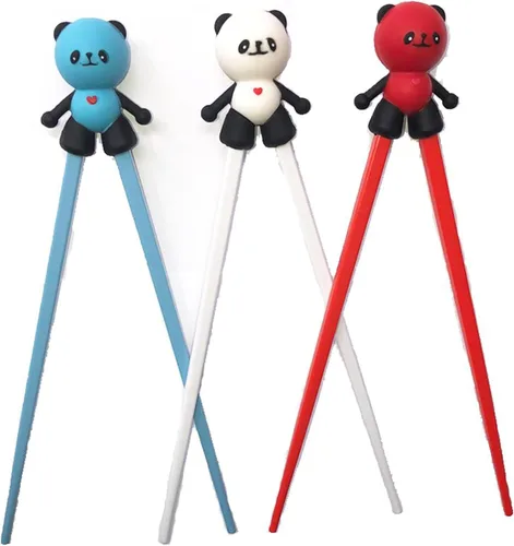Miniatura 8 de Lindos palillos auxiliares de aprendizaje de vajilla para niños, principiantes y adultos (3 piezas, gato de la suerte)