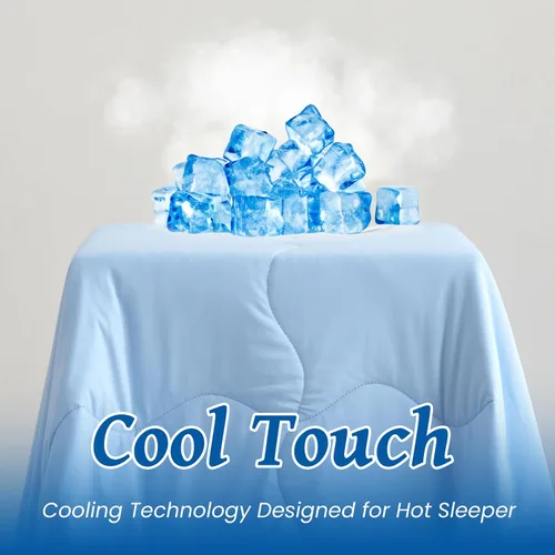 Miniatura 7 de Simple&Opulence Edredón refrescante, tela de tacto frío que absorbe el calor corporal, diseño fresco de doble cara para todas las estaciones