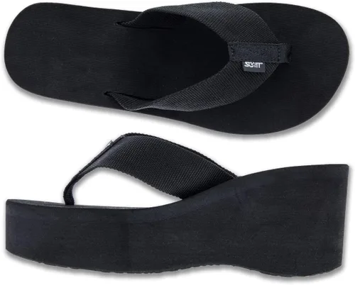 Scott Hawaii Wahine - Pantuflas de cuña con plataforma de ancho estrecho sin marcas con correas de nailon duraderas para mujer
