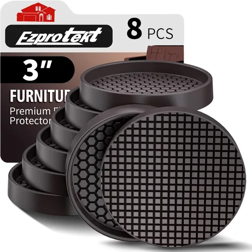 Miniatura 13 de Ezprotekt Almohadillas Antideslizantes para Muebles, 8 Piezas Copas de Ruedas de Goma Antideslizantes de 2.5", Posavasos Antideslizantes