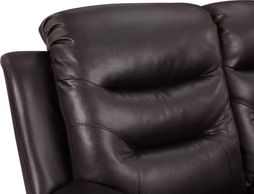 Miniatura 5 de Blackjack Furniture Andrews - Sofá reclinable de cuero tapizado con cabeza de clavos tradicional tapizada con tapizado y ribeteado, sofá biplaza