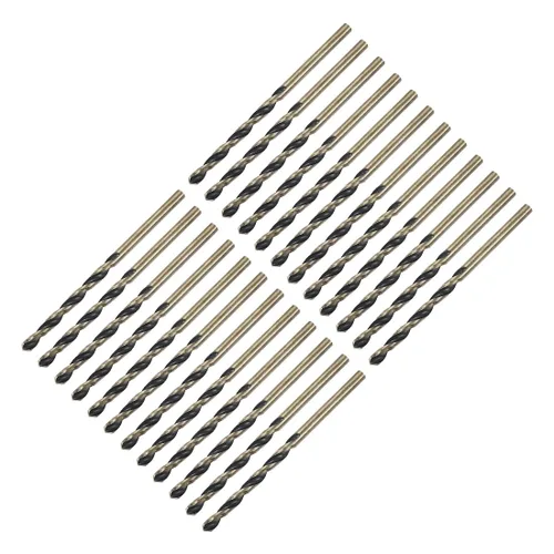 Miniatura 15 de uxcell 24 brocas de vástago recto, 0.118 in, titanio dorado y nitruro negro, acero de alta velocidad (HSS) 4341 con vástago de 0.118 in
