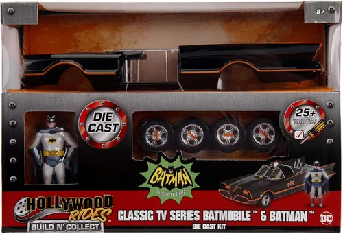 Miniatura 2 de Jada Toys DC Comics Batman Classic TV Series Batmobile - Kit de modelo de coche DIE-CAST, 1: vehículo a escala de 24 y figura de metal coleccionable