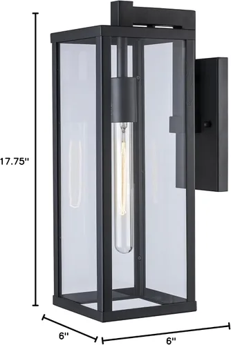 Miniatura 8 de Trans Globe Importaciones 40751 BK - Farol de pared transitorio de una luz de la colección Oxford, acabado negro
