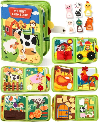 Miniatura 8 de Tablero de actividades para niños de 1 año, libro ocupado para niños de 1 a 3 años, juguetes Montessori para niños de 1 año, actividades sensoriales