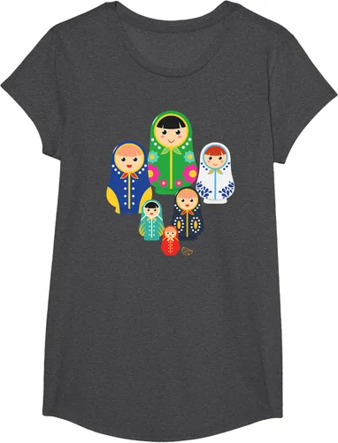Miniatura 35 de Matryoshka Russian Nesting Dolls, Rusia - Camiseta de regalo, Azul / Patchwork, S
