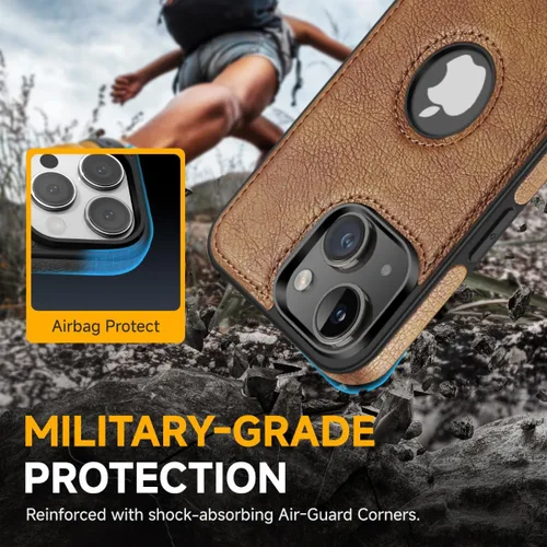 Miniatura 6 de Funda protectora de cuero de lujo con diseño único para iPhone 13 Mini, antideslizante, resistente a los arañazos, ultra delgada, funda protectora