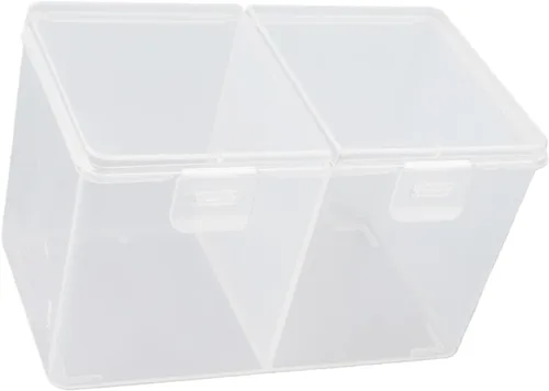 Miniatura 9 de Organizador de almohadillas de algodón con 2 compartimentos, organizador de brochas de maquillaje, soporte de hisopos de algodón para cosméticos