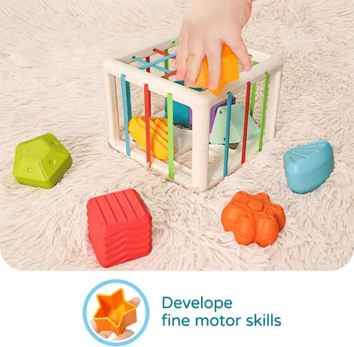 Miniatura 3 de LiKee Juguetes Montessori para niños de 1 año y más, clasificador de formas,10 bloques para el desarrollo sensorial y las habilidad motoras finas