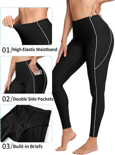 Miniatura 28 de ATTRACO Pantalones de natación de talle alto - Leggings de natación para mujer