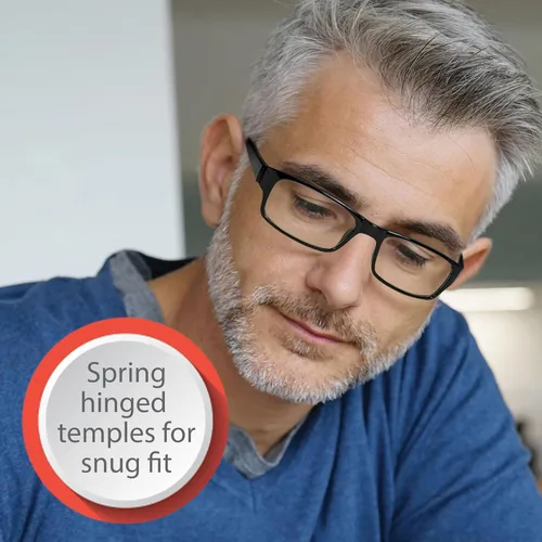 Miniatura 4 de Boost Eyewear Reading Glasses, Traditional Black Frames, with Spring Loaded Hinges