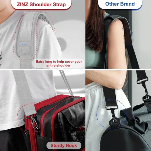 Miniatura 137 de ZINZ Correa de hombro universal de 59 pulgadas con almohadilla transpirable fija ultra gruesa, correa de hombro ajustable y resistente para bolsa
