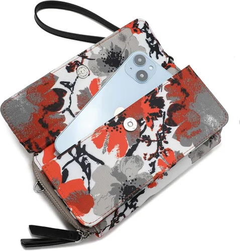 Miniatura 3 de Lanyani Cartera cruzada RFID con bolsillo para teléfono para mujer, cuero vegano