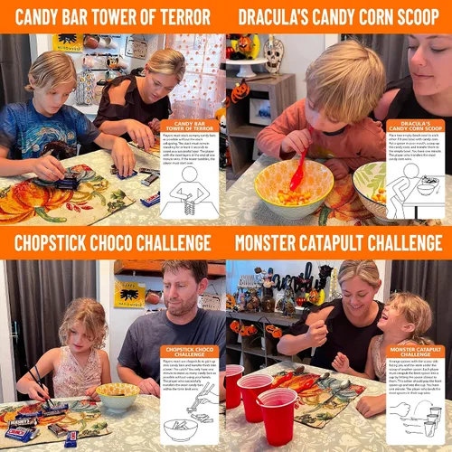 Miniatura 4 de Funwares Edición Espeluznante de Halloween, 100 Minutos de Juegos Divertidos - Minute to Win It Fiesta Familiar y de Viaje para Niños y Adultos