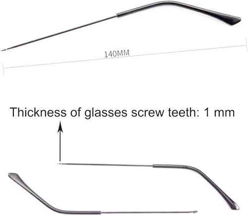 Miniatura 2 de 1 par de brazos de marco de metal para patillas de repuesto para gafas, gris