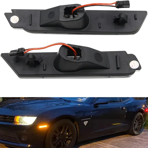 Miniatura 3 de Camaro - Kit de luces LED para 2010 2011 2012 2013 2014 2015 Chevy Camaro lente transparente rojo/ámbar LED giro lateral siganl lámparas de marcador